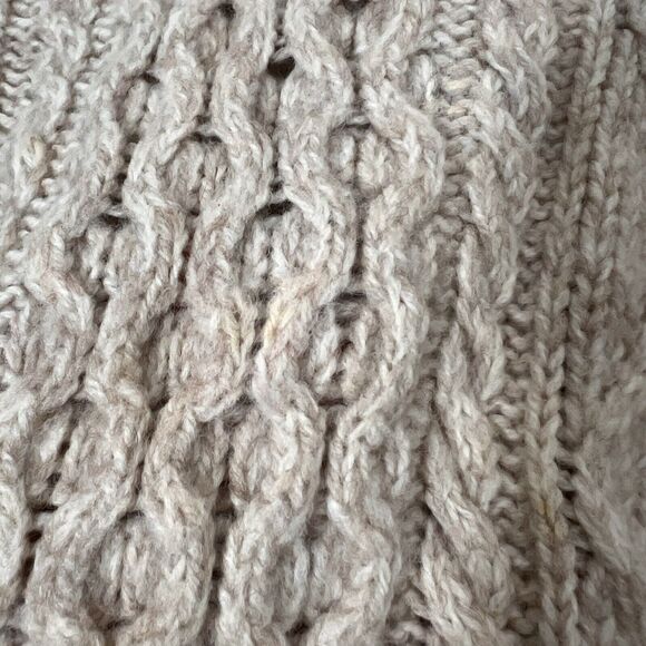 Ll Bean Vintage Sweater Women’s XL Wool Cable Knit Fisherman Chunky Pullover - Picture 6 of 8